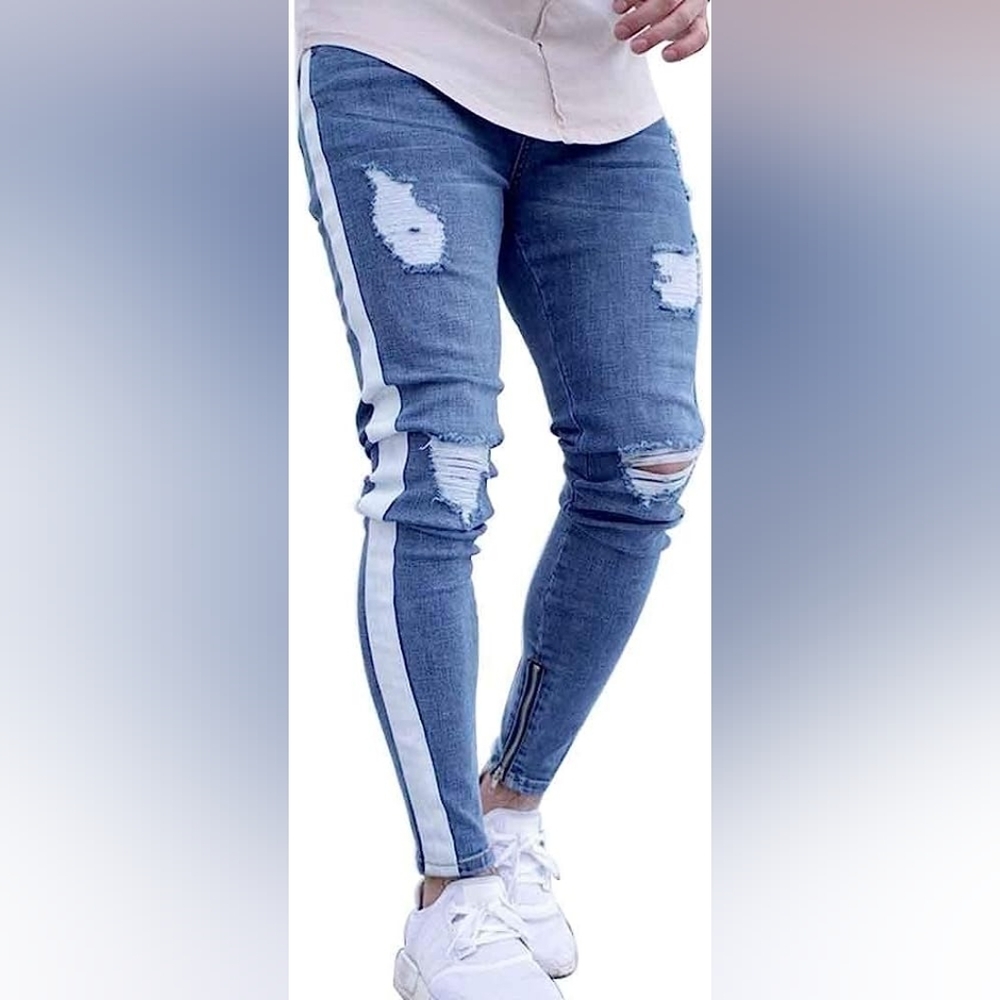 New w/ Tags Mens Jeans Skinny Unique Comfortable Denim w/ Multiple Sizes